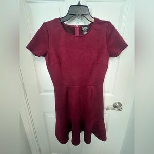 Forever 21 Rich Burgundy Mini Dress faux suede